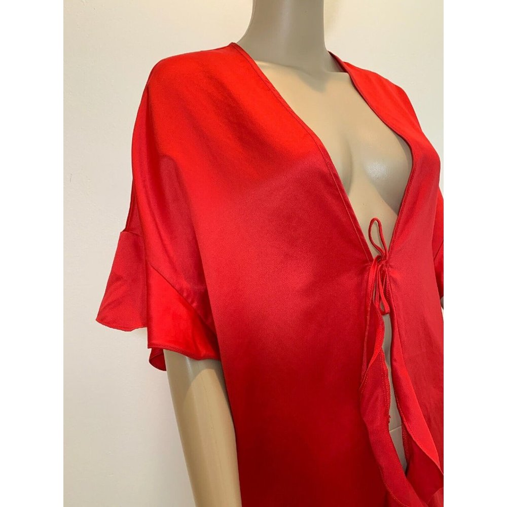 NWT Victorias Secret Kimono Robe One Size Red Love Open Front - Picture 2 of 10